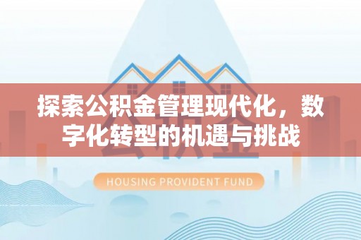 嘉定探索公积金管理现代化，数字化转型的机遇与挑战
