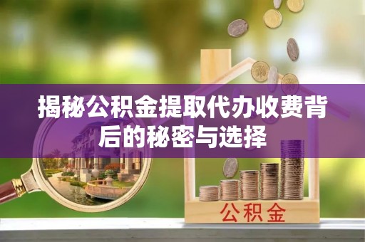 嘉定揭秘公积金提取代办收费背后的秘密与选择